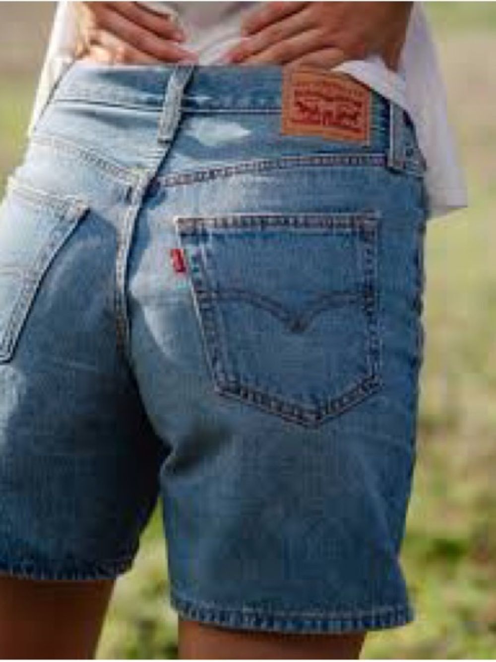 Levi's Mid Blue Denim Cutoff Jean Shorts